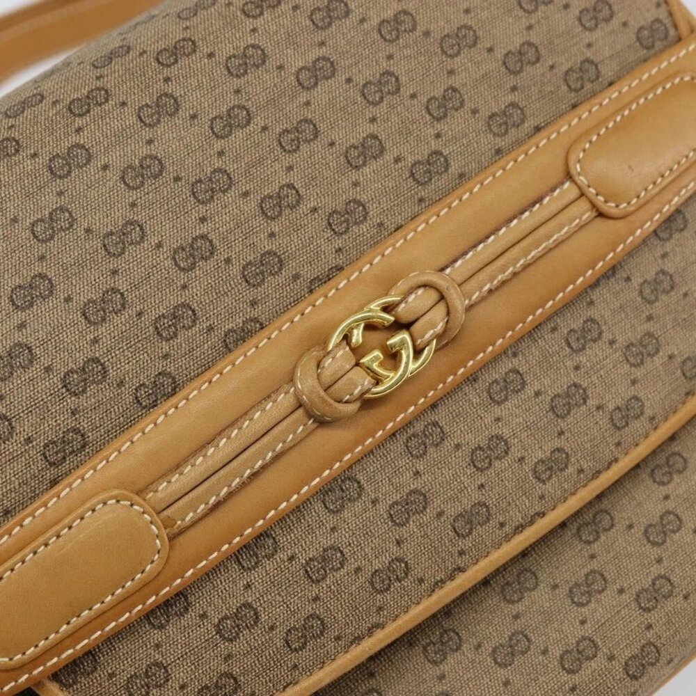 GUCCI Micro GG Supreme Shoulder Bag PVC Beige Gold Auth 160593 - Picture 9 of 16